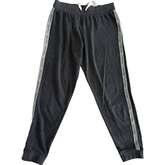 Calvin Klein Charcoal Gray Logo Lounge Set | Women’s Long Sleeve PJ Top & Jogger - Picture 4 of 5